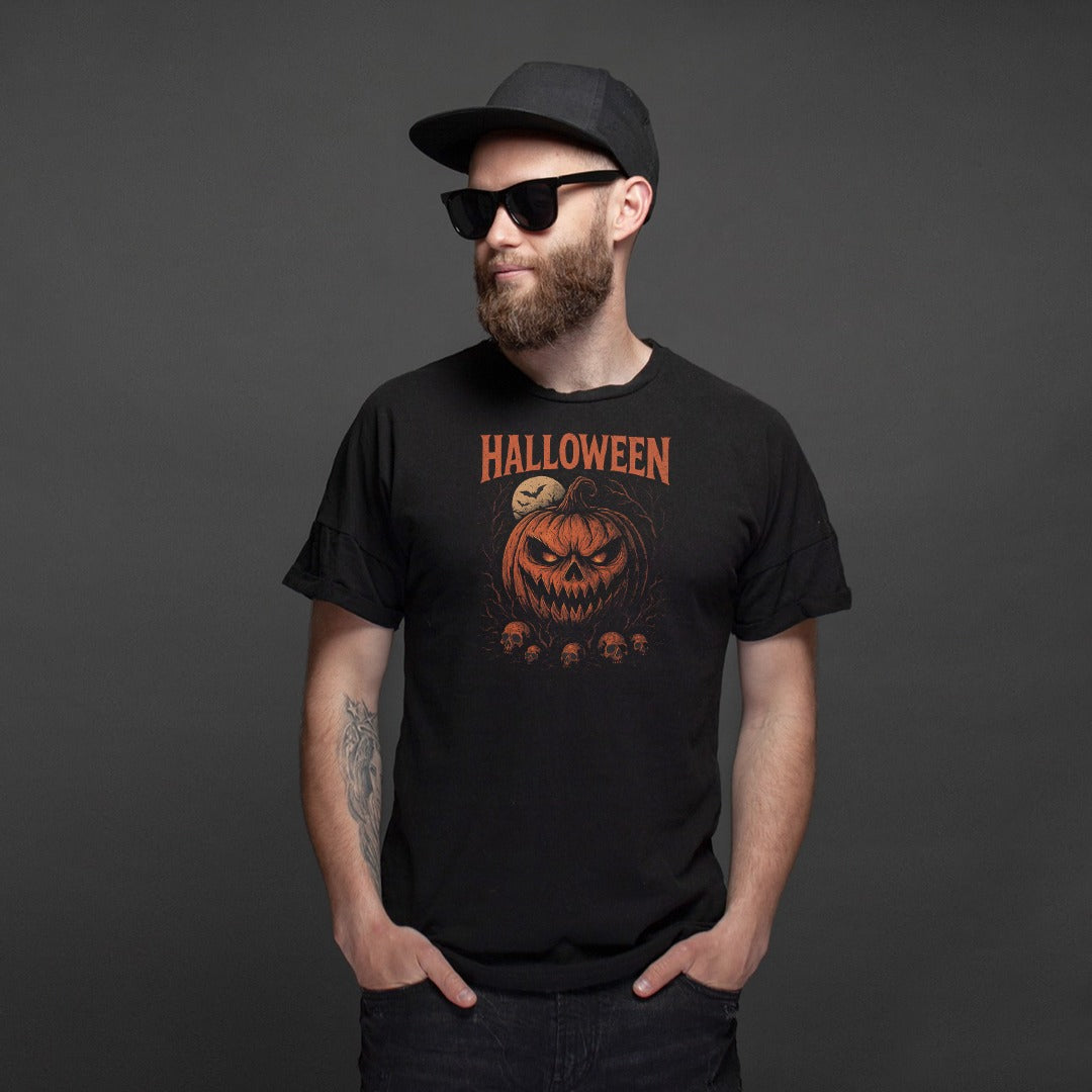 Halloween Pumpkin Graphic T-Shirt, Spooky Tee, Fall Apparel, Unisex Halloween Shirt, Costume Party Outfit, Horror Lover Gift